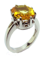 Katy white gold yellow sapphire ring